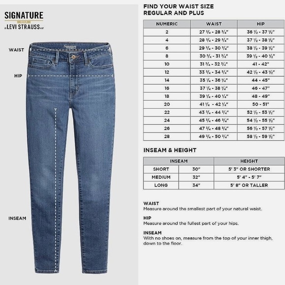 Signature by Levi Strauss Black Mid Rise Straight Simply Stretch Denim Jeans 32 - Picture 10 of 13